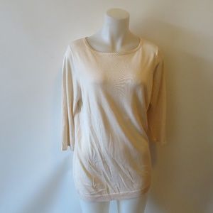 SALON Z CREAM SILK KNIT TOP SIZE 1X